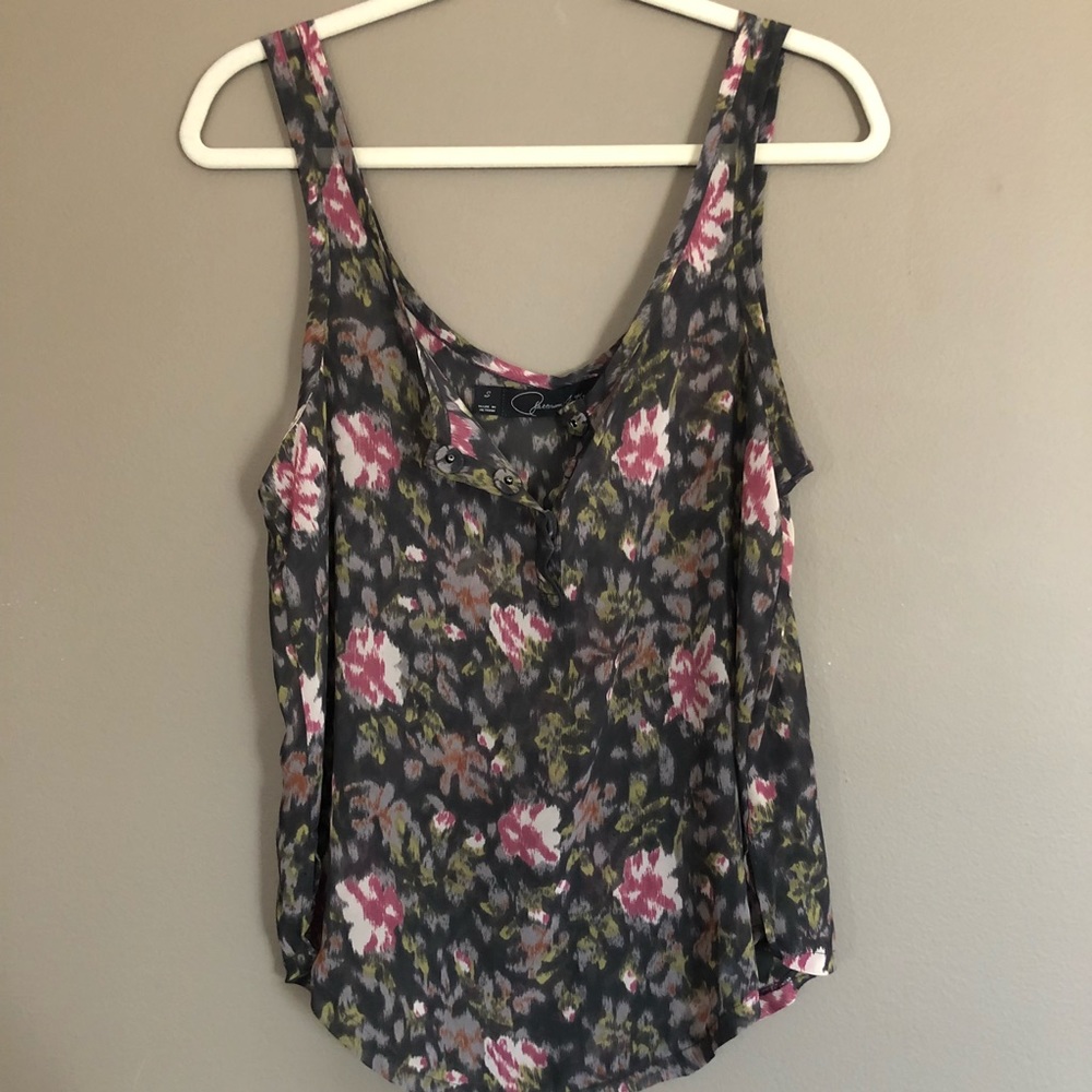 Patterson J Kincaid Sheer Floral Tank Top Cami